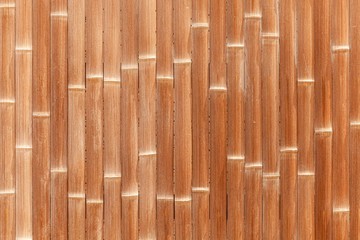 Fototapeta premium Bamboo wall or Bamboo fence texture. Old brown tone natural bamboo fence texture background