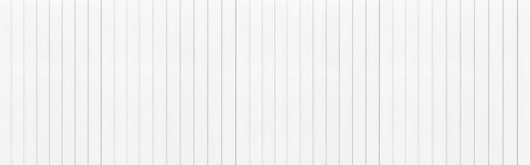 Panorama of white Corrugated metal background and texture surface or galvanize steel , White metal sheet wall or fence seamless background