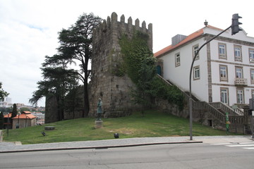 Fototapeta na wymiar Old tower in Porto center downtown, Portugal