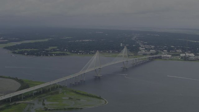 Arthur Ravenel Jr. Bridge (Cooper River Bridge), Aerial View, 2020 in Stunning Pro Resolution (4K)