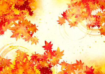 Naklejka na ściany i meble 秋の紅葉の背景素材 