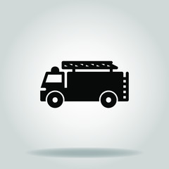 firefighter truck icon or logo in  glyph
