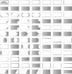 セールやクーポンに使えるシルバー系グラデーションのバナー、フレームセット