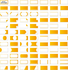 セールやクーポンに使えるオレンジ系グラデーションのバナー、フレームセット