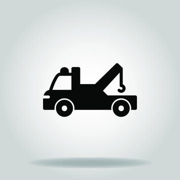 tow truck icon or logo in  glyph
