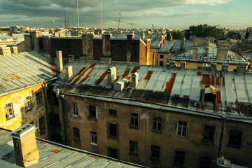 View of the famous roof of St-Petersburg, Russia.