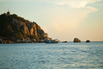 diving tour boat cruising around koh tao one of most popular traveling destination in southern of...