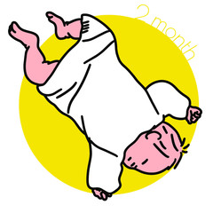 2month-寝ている赤ちゃんのイラスト