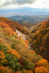 福島県不動沢橋から観る紅葉