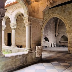  Inside the monastery, garden, Guimaraes Center, Portugal