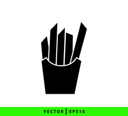 French fries icon vector logo design template