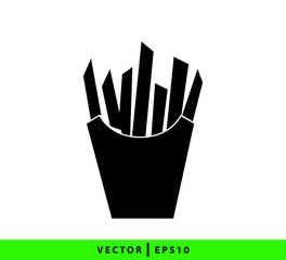 French fries icon vector logo design template