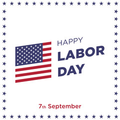 Happy Labor Day banner vector template. Labor day card design