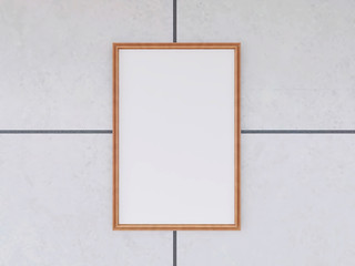 Photo Frame Mockup on The Concrete Wall. 3D illustration, 3D Rendering.