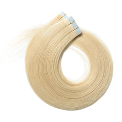 tape in straight golden blonde human hair extensions
