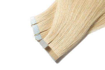 tape in straight golden blonde human hair extensions