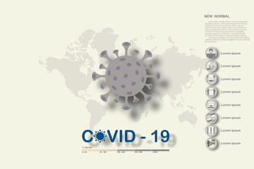 New normal lifestye concept. After Outbreak . After the Coronavirus or Covid-19 causing the way of life of humans to change to new normal.Vector Illustration.