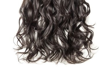 Single piece clip in wavy black synthetic hair extensions