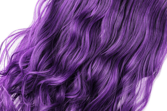 Single piece clip in wavy violet synthetic hair extensions