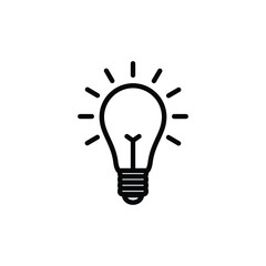 Light bulb icon isolated on white