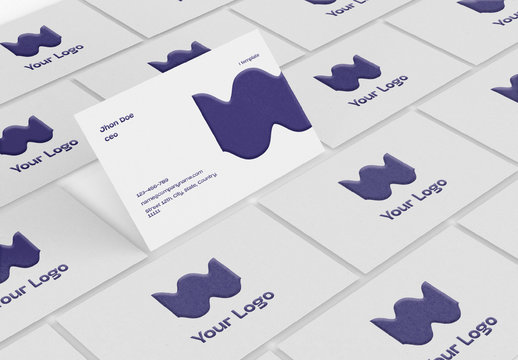 Array of Business Cards Mockup