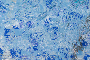 Clear and clean water in the blue swimming pool