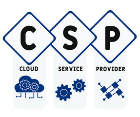 CSP  - cloud service provider. acronym business concept. vector illustration concept with keywords and icons. lettering illustration with icons for web banner, fly