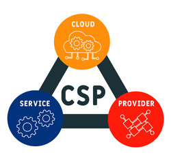 CSP  - cloud service provider. acronym business concept. vector illustration concept with keywords and icons. lettering illustration with icons for web banner, fly