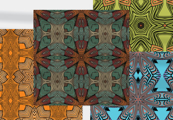 Pattern Mandala Square Seamless Collection with Motifs