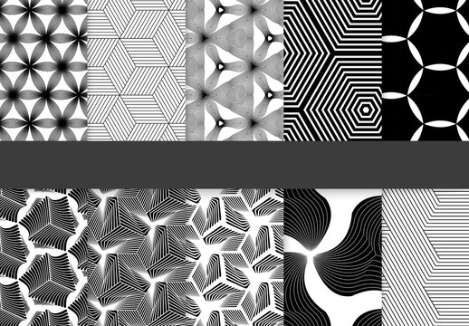 Pattern Simple Black and White Geometric Seamless Collection