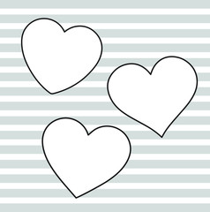 
White heart shaped vector illustration On a gray background