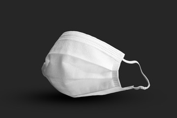 white surgical mask for mockup design with dark background
