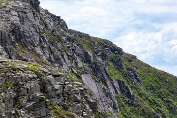 A Closeup view of Bondcliff's worn cliff rocks