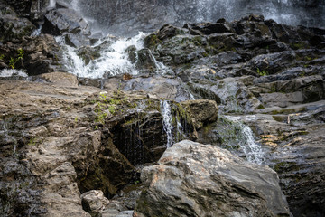 Closeup of a lower section  of Beaver Brook Falls in the Great North Woods of New Hampshire