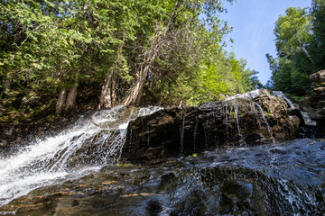 Looking up at the overflow from Beacer Brook Falls