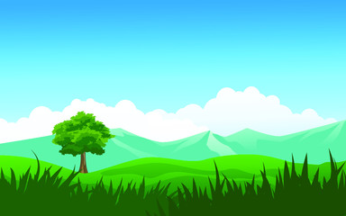 Obraz premium landscape with mountain and blue sky