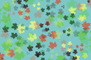 Fototapeta na wymiar Green maple leaf isolated on a white background. Pattern of autumn leaves