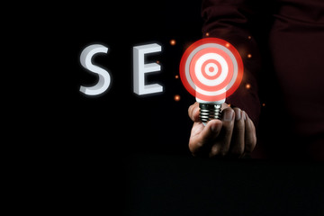 Search engine optimization low light photography concept idea for business advertisement