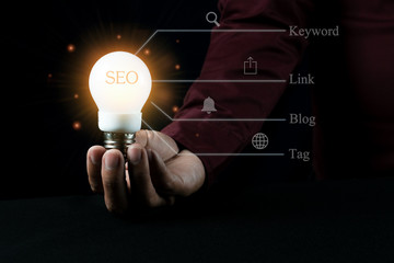 Search engine optimization low light photography concept idea for business advertisement