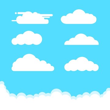 Illustration vector graphic of clouds using flat design. Good for game asset, icon, wallpaper and paper wrap.