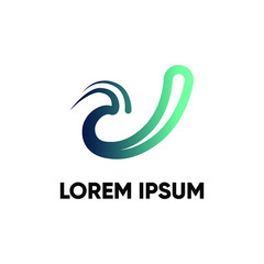 modern bird logo with minimal concept. head and tail of bird. Abstract logo.