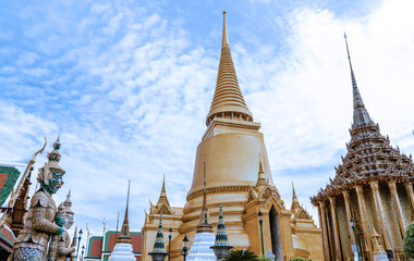 The Temple of the Emerald Buddha or  Wat Phra Kaew is famous place for tourists