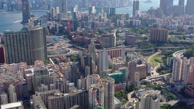 Aerial view of Hong Kong city