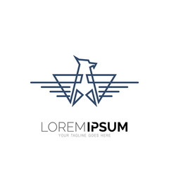 Eagle logo with line design vector, phoenix logo and line icon
