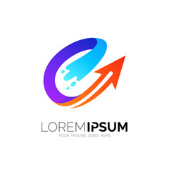 Letter C logo and arrow design combination