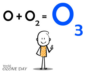 world ozone day cartoon poster with copy space for your text. vector illustration.