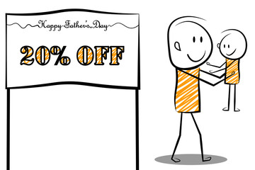 father's day sale,discount poster.happy father's day. vector illustration.