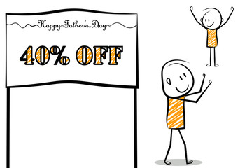 father's day sale,discount poster.happy father's day. vector illustration.
