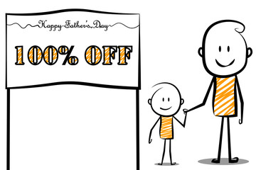 father's day sale,discount poster.happy father's day. vector illustration.