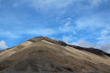 View of mountains with the clouds from Everest Base Camp, Tibet